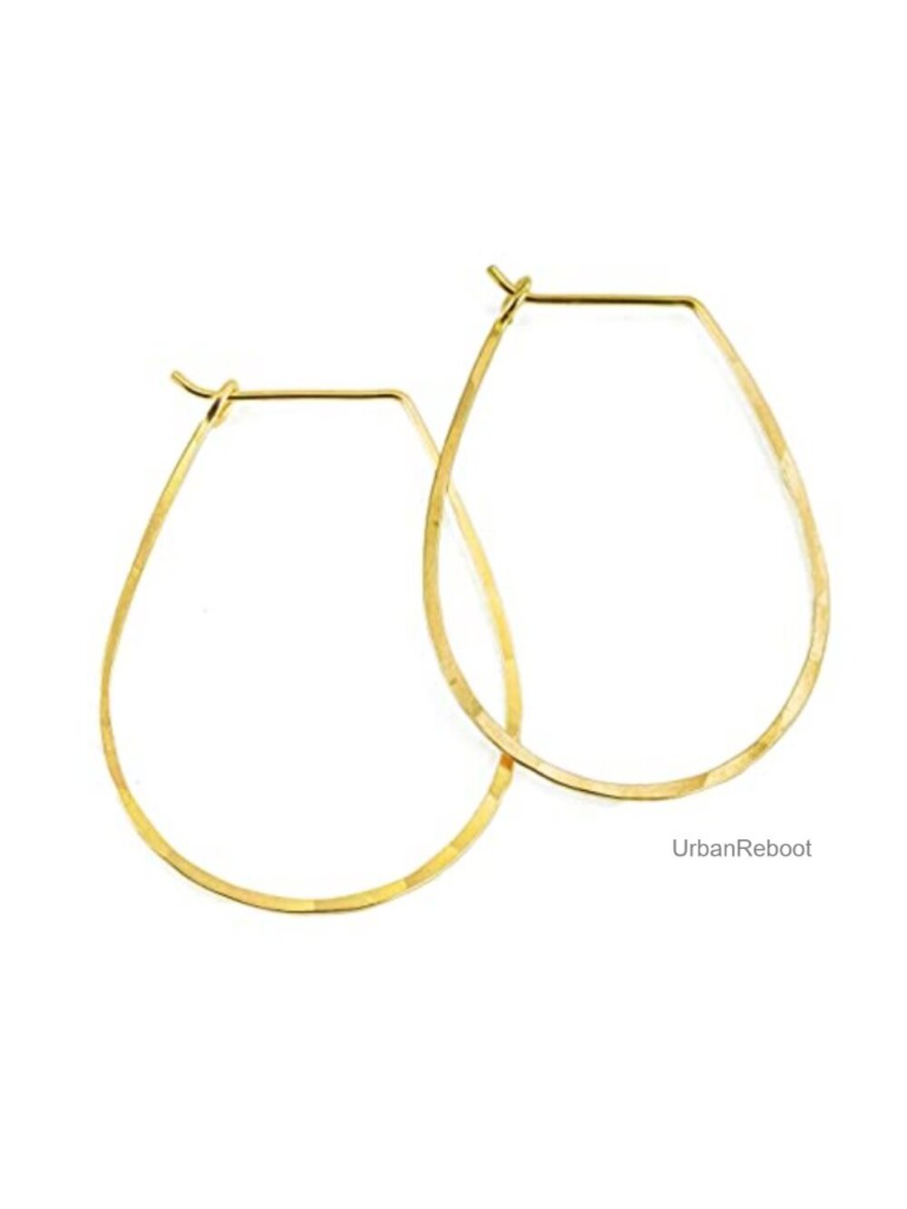 Thin Hammered Hoop Earrings 14K Gold Filled Geometric Sterling Silver
